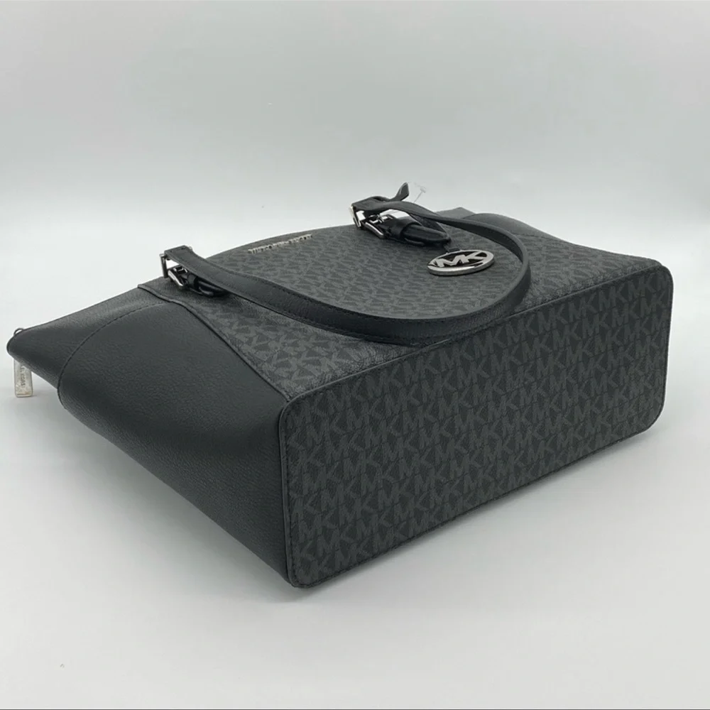 MICHAEL KORS CHARLOTTE LARGE TOP ZIP Black Tote - Picture 6 of 16